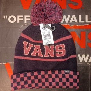 Vans Off The Wall Women's Spirit Pom Checkered Cuff Beanie Vans #: VN0A4PG7BLK